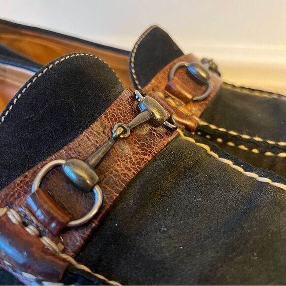 MARTIN DINGMAN BILL SAFARI KUDU Black SUEDE HORSE BIT LOAFERS Women’s Sz 8.5M - Picture 13 of 16